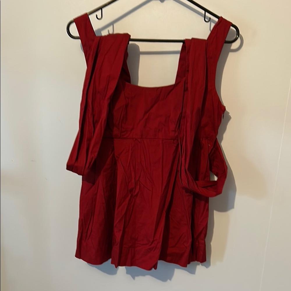 Ann Taylor Stylish Red Sleeveless Blouse